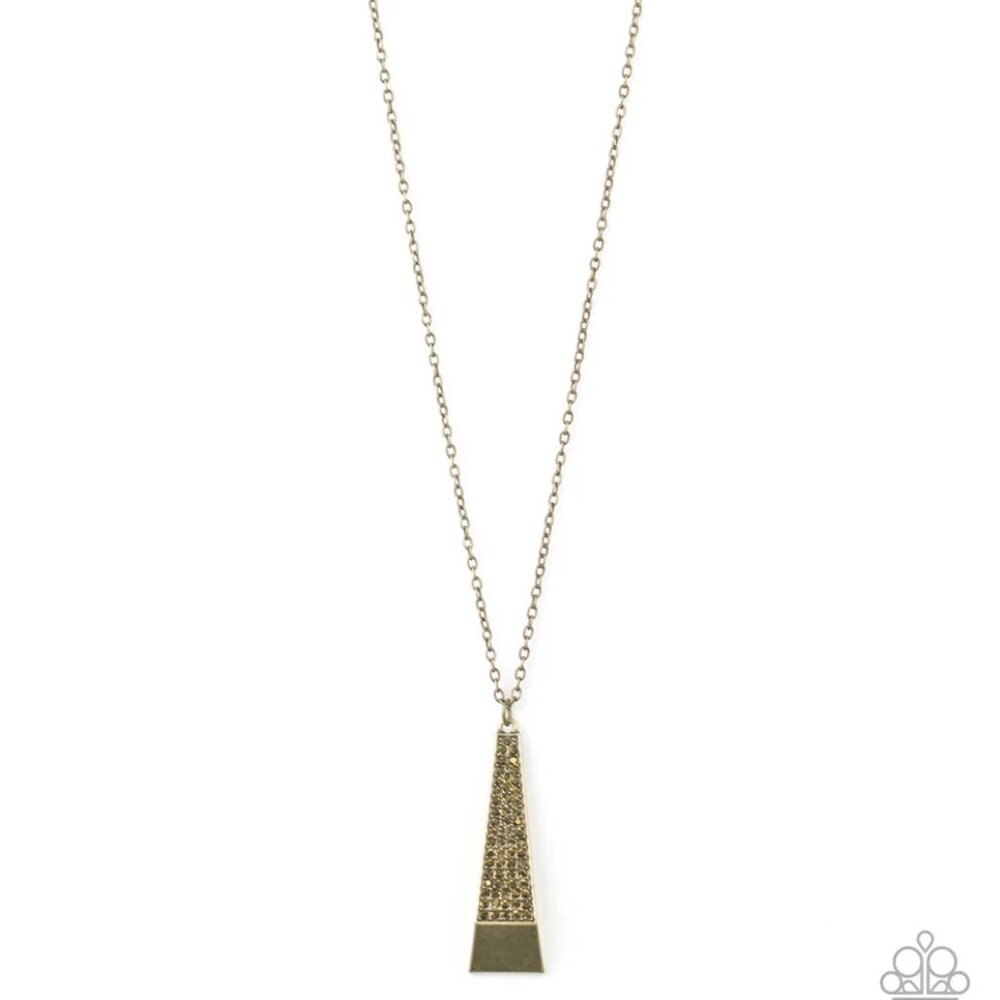 Paparazzi Prized Pendulum Brass Necklace and Earring Set